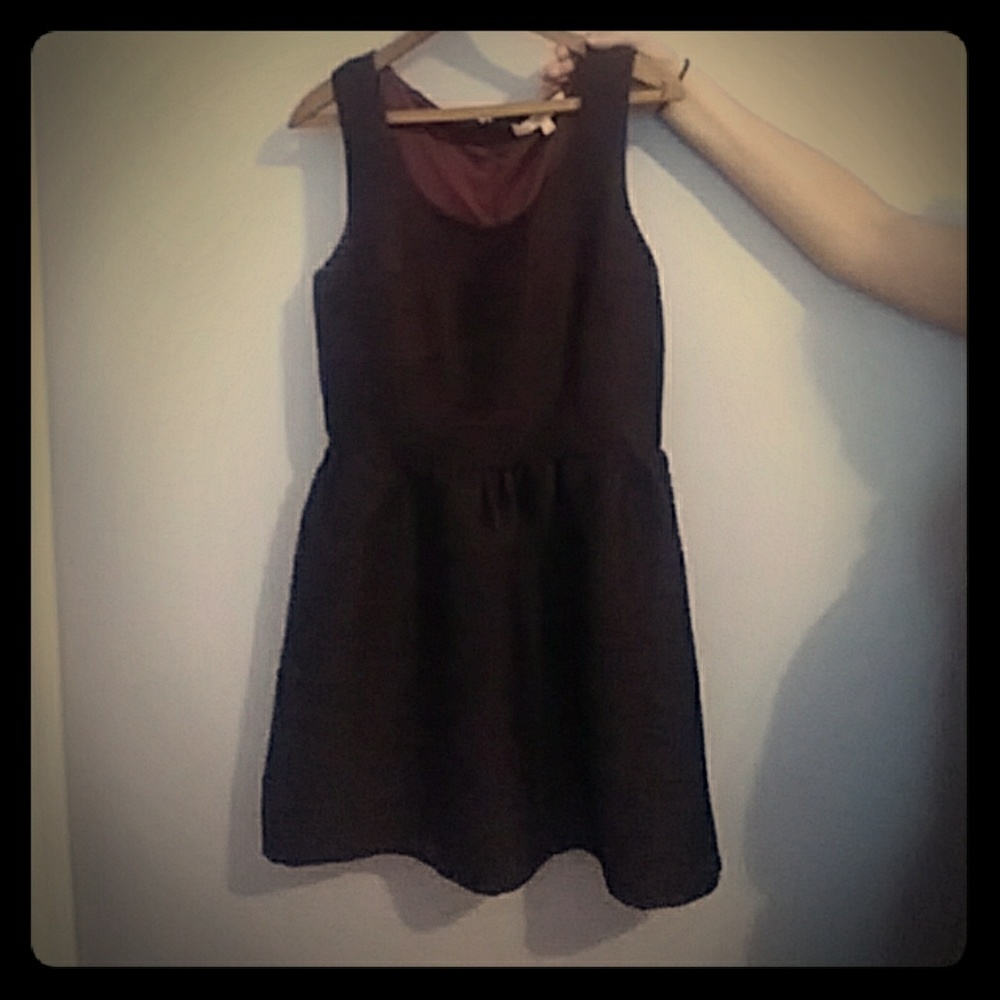 Purple pleated semi-casual dress